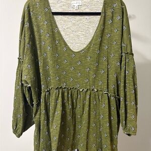 Wonderly Olive Patterned Blouse
